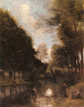 Jean-Baptiste-Camille Corot : Gisors, Riviere Bordee D'arbres